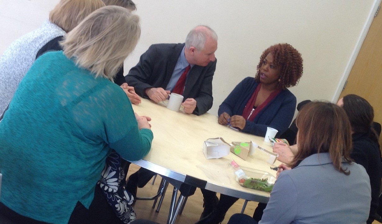 MP talking to constituents