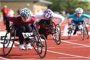 wheelchair racers in action
