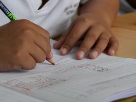 Child doing school work