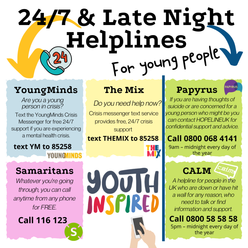 24/7 late night helplines poster image