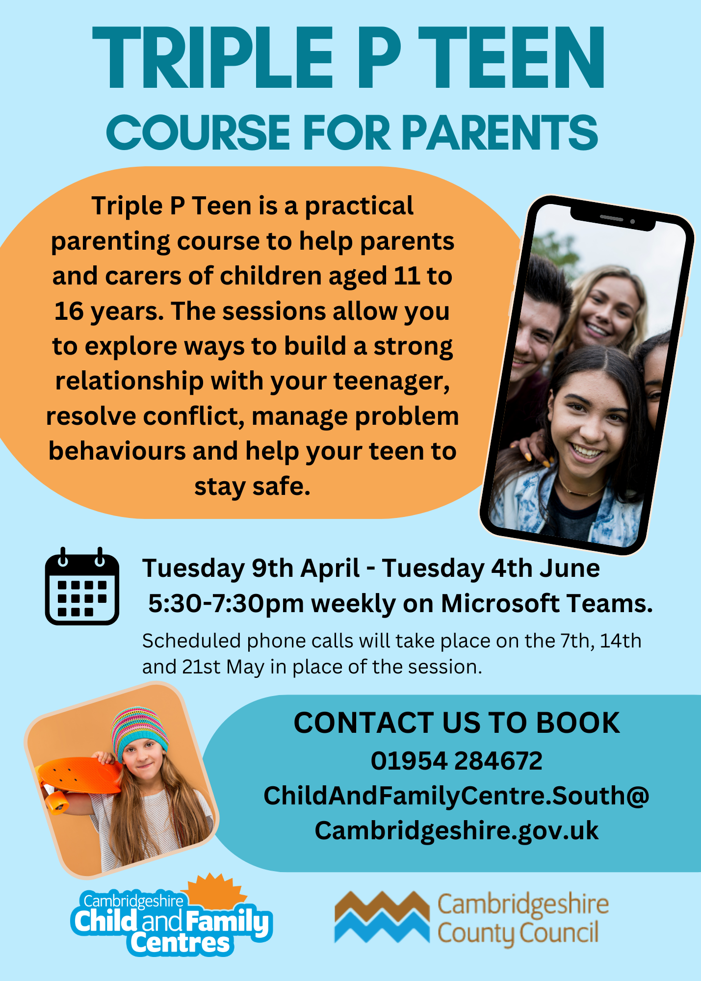 Tripple P Teen Course for Parents.  Child and Family Centre